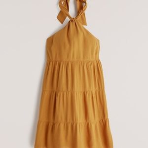 Halter Trapeze Tiered Mini Dress